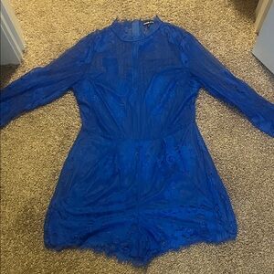 Charlotte Russe Royal Blue Lace Jumpsuit